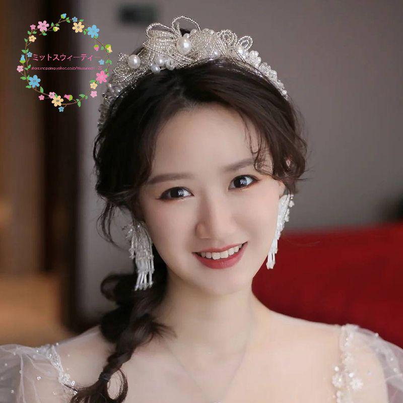パール ティアラ カチューシャ パーティー 結婚式 ウエディング 髪飾り ヘッドアクセサリー ウェディング ブライダル 花嫁 人気 ウェディングフォト 前撮り Km215 ミットスウィーティー 通販 Yahoo ショッピング