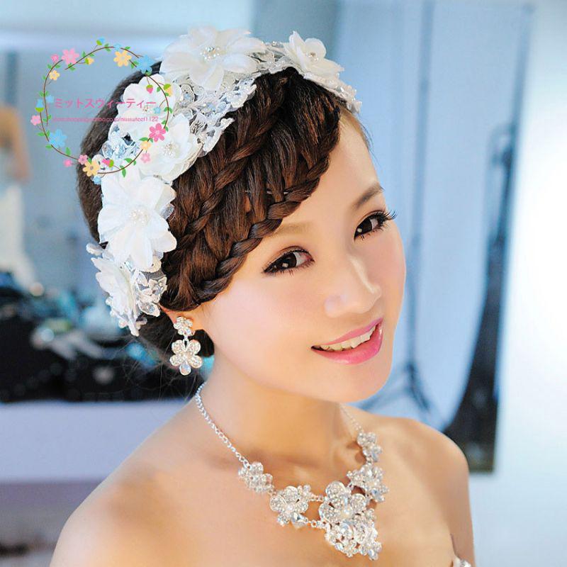 ウェディングヘッドドレス フラワー モチーフ 花ティアラ 結婚式 教会