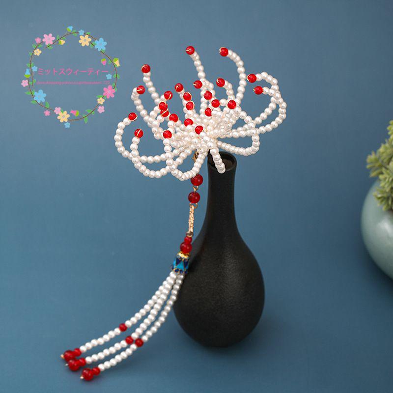 髪飾り ビーズ 成人式 花 細工 赤 かんざし 浴衣 七五三 着物 振袖 和装 ヘアアクセサリー 卒業式 結婚式 手作り 可愛い 花 漢服小物 ブライダル小物 簪 Km439 ミットスウィーティー 通販 Yahoo ショッピング