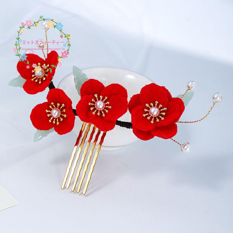 髪飾り ピンク オレンジ レッド コーム 和装 着物 留袖 訪問着 和風 花 結婚式 七五三 発表会 髪かざり 大人 成人式 花 卒業式 袴 和装小物 小物 ヘッドアクセ Km499 ミットスウィーティー 通販 Yahoo ショッピング