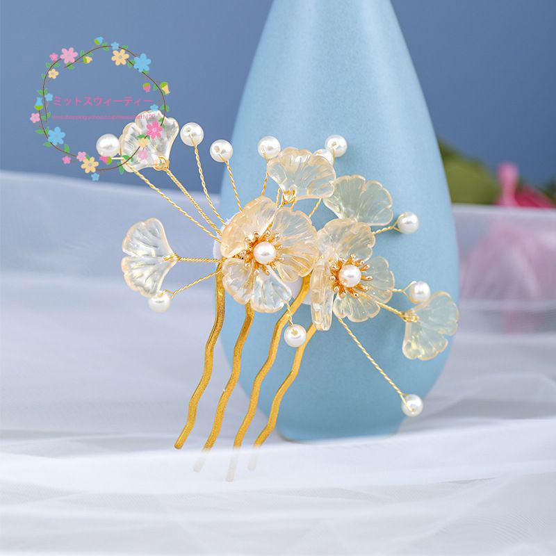 ヘッドドレス 花 花飾り ウェディング 結婚式 髪飾り パーティー 二次会 女子会 お呼ばれ 花嫁 ヘアアクセサリー ブライダル用 ヘアコーム ヘアフォーク 花 Km509 ミットスウィーティー 通販 Yahoo ショッピング
