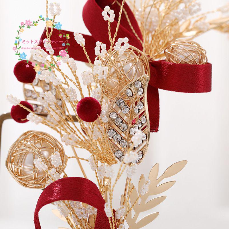 カチューシャ ヘッドドレス 髪飾り ヘアアクセサリー リボン リーフ レッド クリスマス 二次会 結婚式 ウェディング ヘッドアクセサリー ブライダル 発表会 Km532 ミットスウィーティー 通販 Yahoo ショッピング