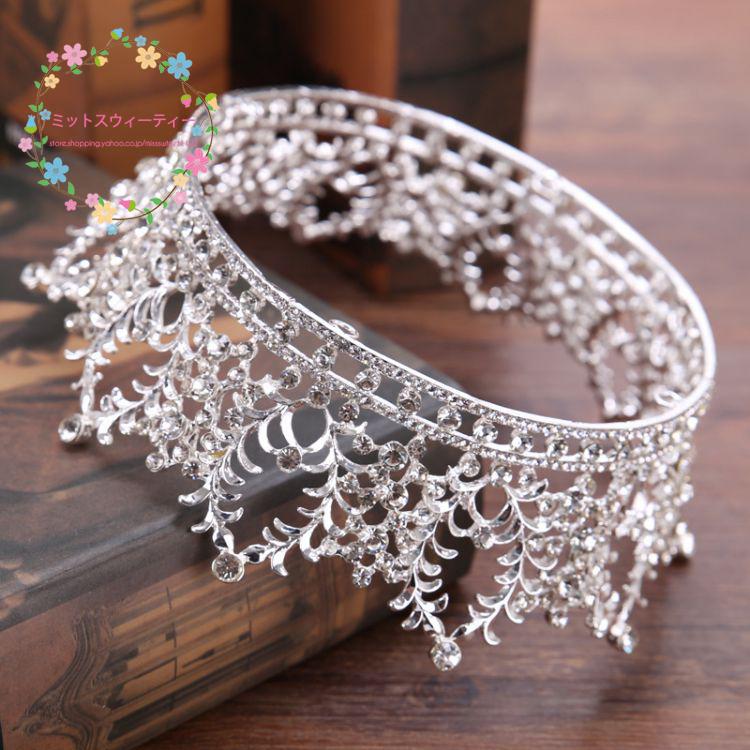 【美品】ウェディング　ティアラ ヴィンテージ ティアラ クラウン 王冠 花嫁 ウェディング アクセサリー