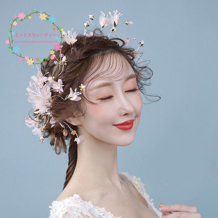 ヘッドドレス ウエディング ウェディング ブライダル 花嫁 ブライダル飾り 花 髪飾り 結婚式 髪留め ヘッドアクセサリー 着物 成人式 卒業式 パーティー Km577 ミットスウィーティー 通販 Yahoo ショッピング