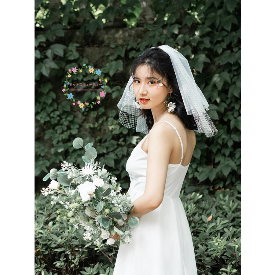 ショートベール 可愛い チュール シンプル リゾート ウエディング