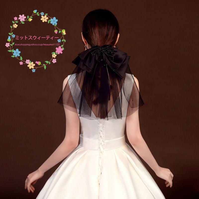 リボン キュート ショート丈ベール チュール パーティー 結婚式 リボン キュート ショート丈ベール チュール パーティー 結婚式