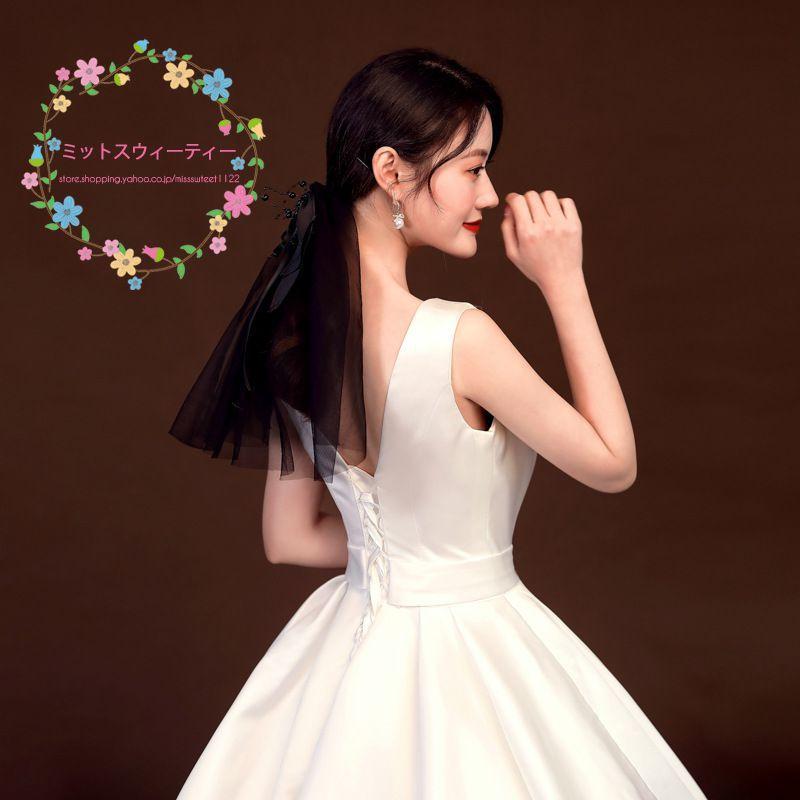 リボン キュート ショート丈ベール チュール パーティー 結婚式 リボン キュート ショート丈ベール チュール パーティー 結婚式