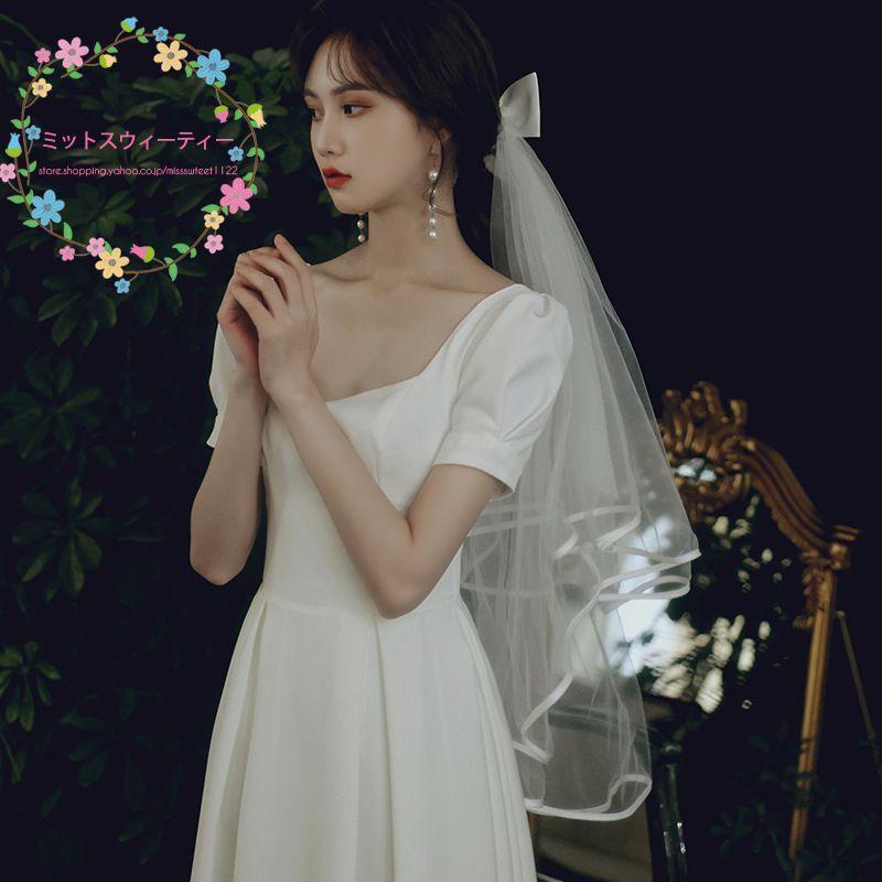 ウェディングベール ウエディング 結婚式 花嫁 ウェディングドレス ヴェール パーティー 2層 エッジ メタルコーム付き 結婚式用 教会挙式 披露宴 Km780 ミットスウィーティー 通販 Yahoo ショッピング