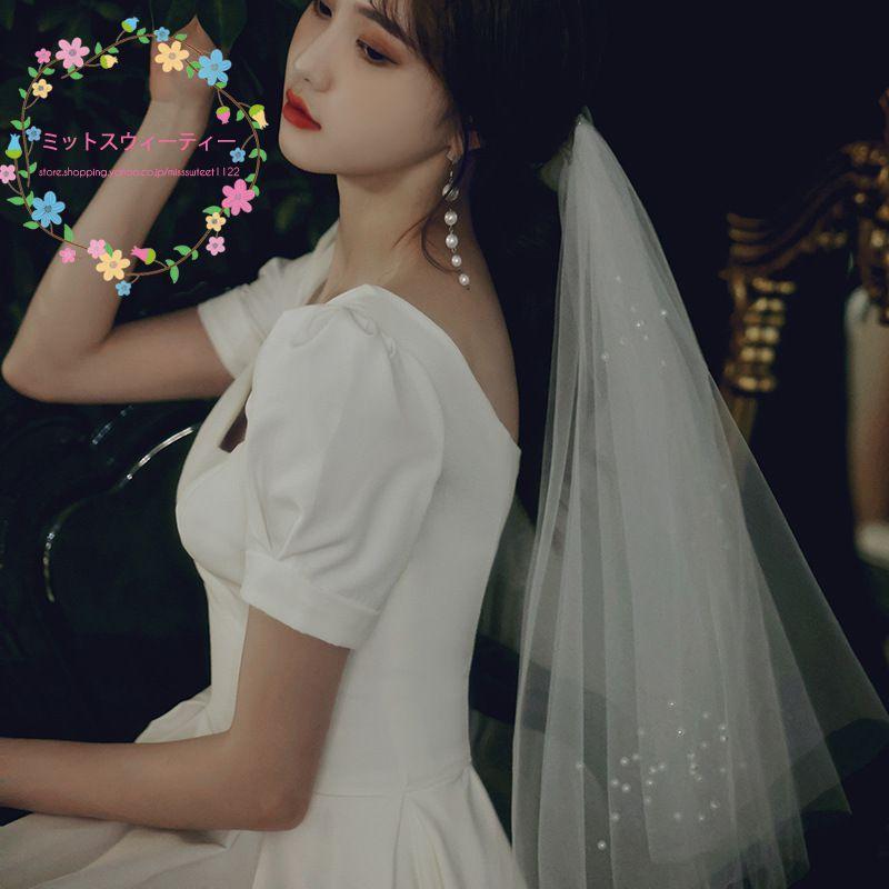 ウエディングベール ベール ヴェール ショートベール ショート 挙式 花嫁 披露宴 ブライダル チュール ウエディング 結婚式 腰丈 シンプル ホワイト ミドル Km784 ミットスウィーティー 通販 Yahoo ショッピング