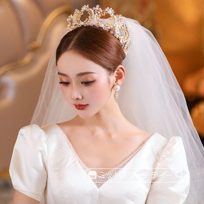 ウェディング ティアラ クラウン イヤリング 結婚式 花嫁 ブライダル 二次会 発表会 髪飾り ヘッドドレス ウエディング小物 カチューシャ ラインストーン パール Km5 ミットスウィーティー 通販 Yahoo ショッピング