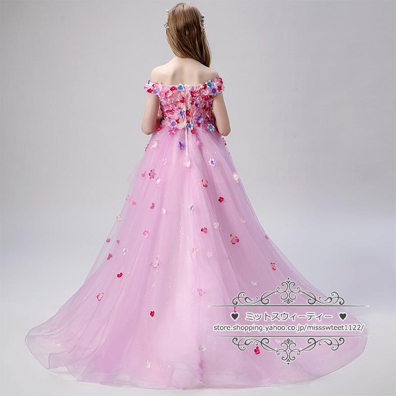 カラードレス キッズ ドレス ミニ ロング トレーン フラワー 花 カラードレス キッズ ドレス ミニ ロング トレーン フラワー 花