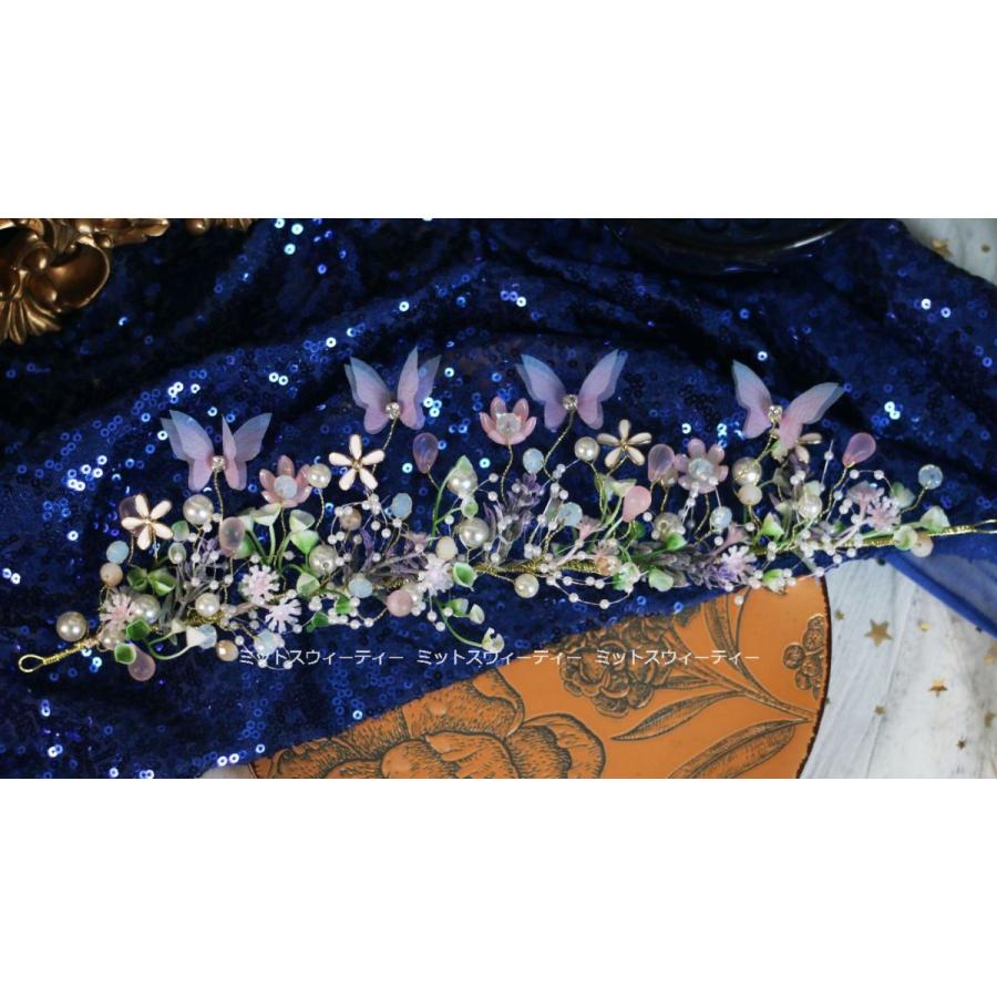 子供 ティアラ ヘッドドレス ピンク ブルー 髪飾り キッズ ゴージャス