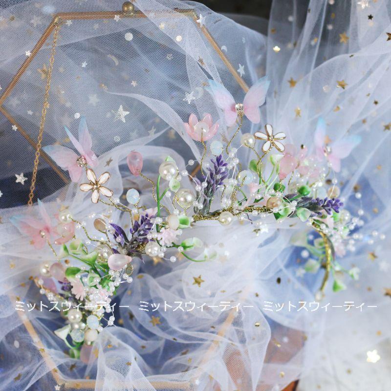 子供 ティアラ ヘッドドレス ピンク ブルー 髪飾り キッズ ゴージャス