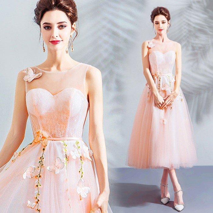 ミモレ丈 ミニ丈 カラードレス 結婚式 花嫁 パーティードレス ウェディングドレス ワンピース 二次会 ドレス 演奏会 発表会 大きいサイズ 安い ピンク Mini046 ミットスウィーティー 通販 Yahoo ショッピング