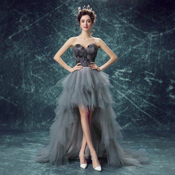 ミモレ丈 ミニ丈 カラードレス 結婚式 花嫁 パーティードレス 