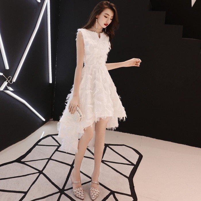 ミモレ丈 ミニ丈 カラードレス 結婚式 花嫁 パーティードレス