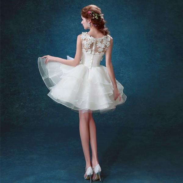 ミニドレス 白 ウェディングミニドレス 結婚式 安い 花嫁 ウェディング