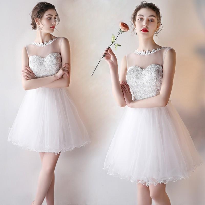 ミニドレス 白 安い 結婚式 二次会 ウェディングミニドレス 花嫁 ウェディングドレス 披露宴 プリンセス パーティードレス ミニ 発表会 コンサート 演奏会 Mnhs049 ミットスウィーティー 通販 Yahoo ショッピング