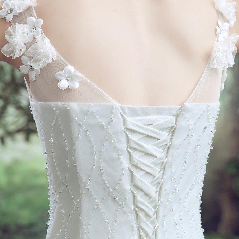 ウエディングドレス Aラインドレス 白 安い ウェディングドレス 花嫁 結婚式 ブライダル パーティードレス 二次会 ブライダル ロングドレス イブニングドレス_5