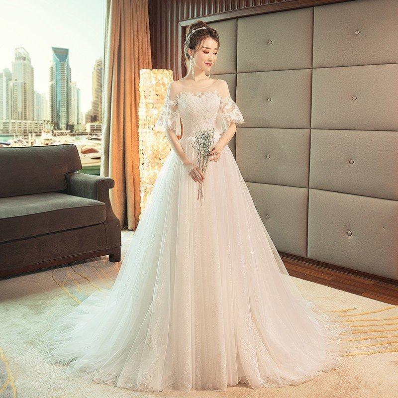 ウエディングドレス aライン 花嫁 結婚式 パーティードレス 白 ウエディングドレス aライン 花嫁 結婚式 パーティードレス 白