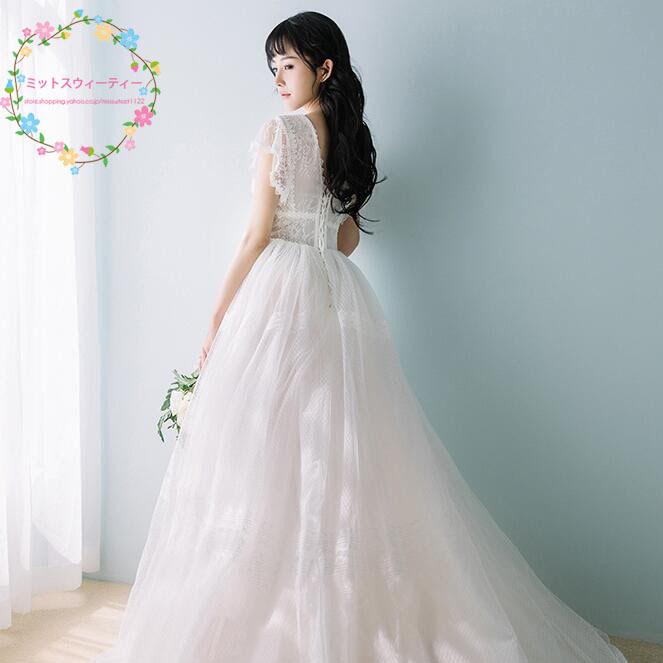 ウエディングドレス 安い 白 袖あり ロングドレス 結婚式 花嫁