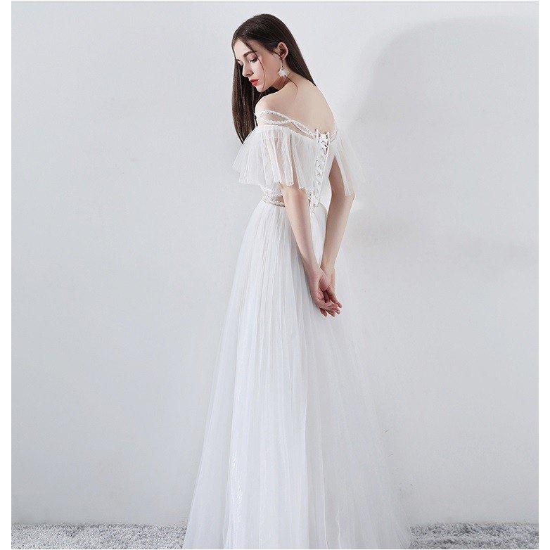 ウエディングドレス 安い 白 レース ロングドレス 結婚式 花嫁