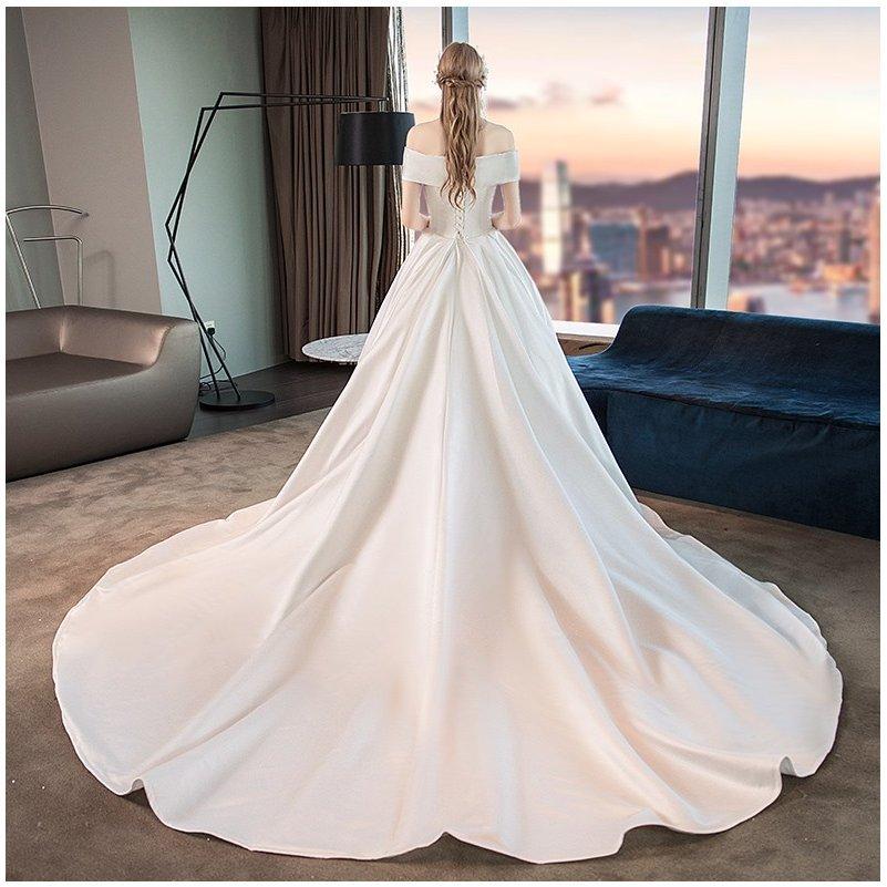 ウエディングドレス 安い 白 サテン ロングドレス 結婚式 花嫁 ウエディングドレス 安い 白 サテン ロングドレス 結婚式 花嫁