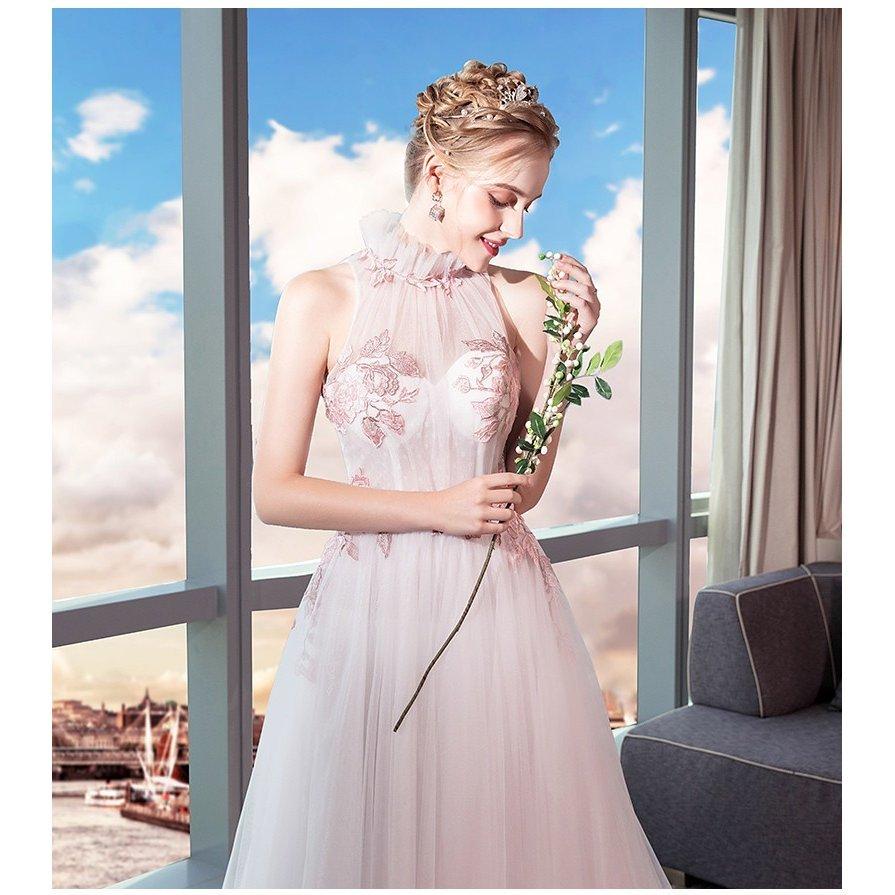 ウエディングドレス　白 レース ロングドレス 結婚式 花嫁 ブライダル ウエディングドレス aライン 二次会 パーティードレス ピアノ演奏会 フォーマルドレス_4