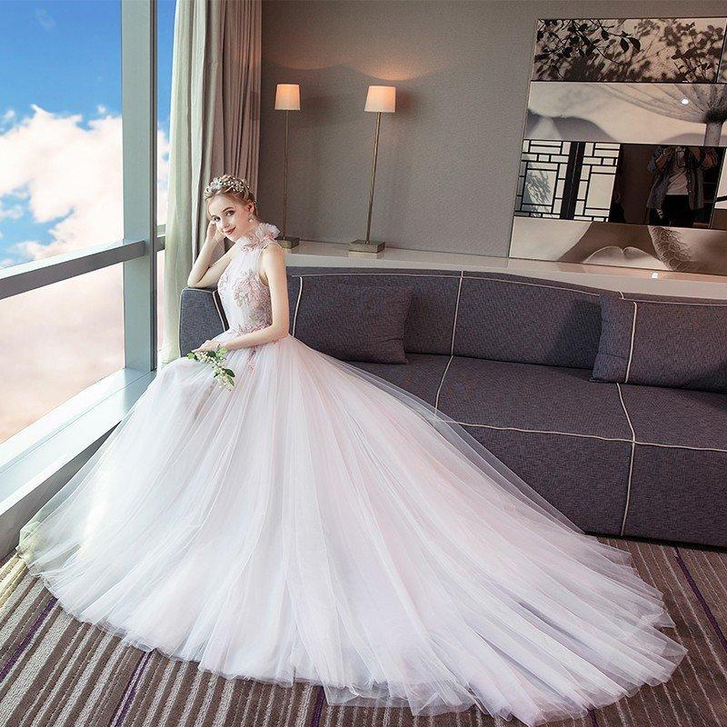 ウエディングドレス　白 レース ロングドレス 結婚式 花嫁 ブライダル ウエディングドレス aライン 二次会 パーティードレス ピアノ演奏会 フォーマルドレス_6