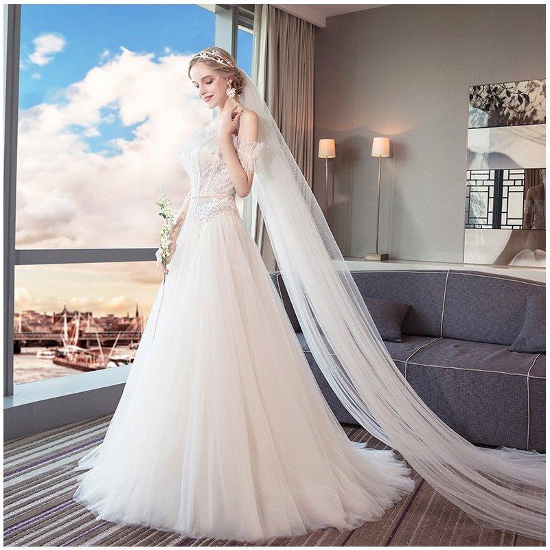 ウエディングドレス 結婚式 安い 白 レース ウエディングドレス ロングドレス 花嫁 ブライダル aライン 二次会 パーティードレス 演奏会 フォーマルドレス_2