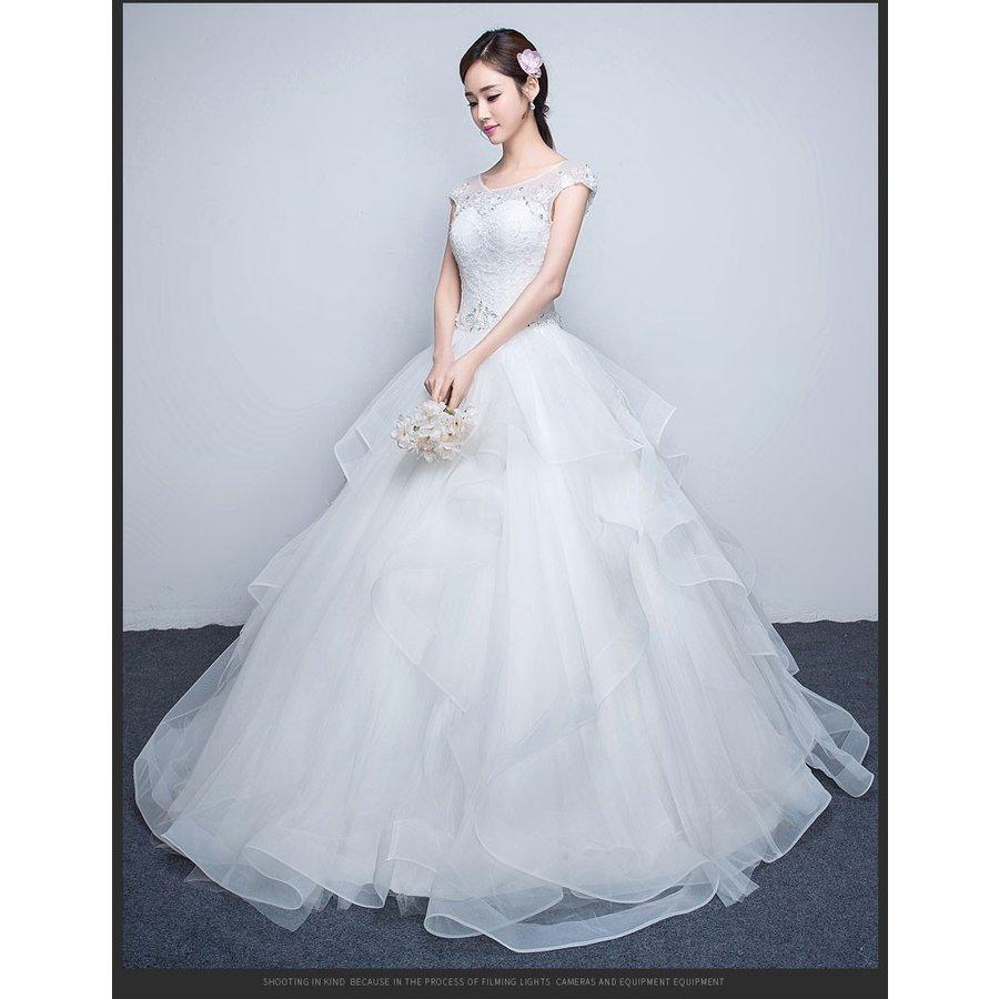 ウエディングドレス 花嫁 結婚式 韓国 大きいサイズ ウェディングドレス Aラインドレス ホワイト 二次会 Aライン シンプル 白 半袖 花嫁 パーティードレス Newazhs157 ミットスウィーティー 通販 Yahoo ショッピング