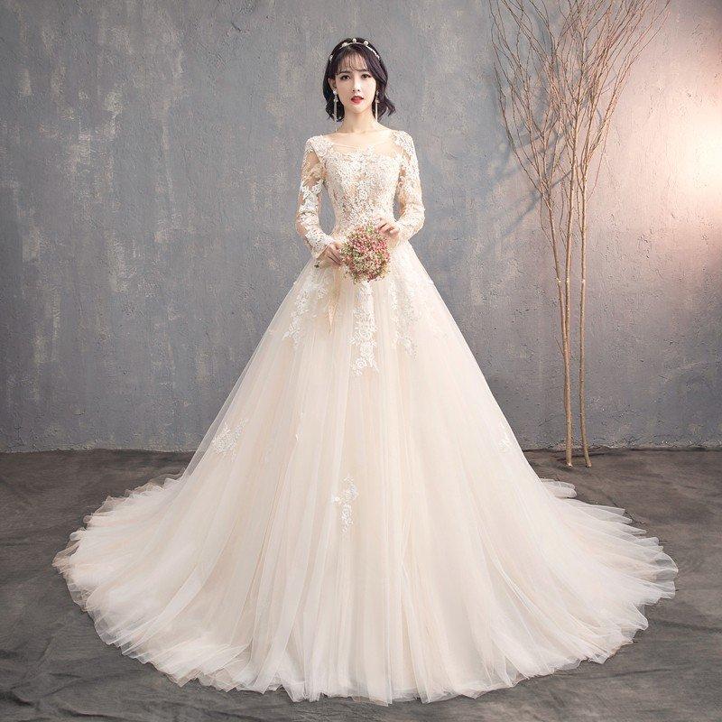 ウエディングドレス 花嫁 結婚式 韓国 大きいサイズ ウェディング