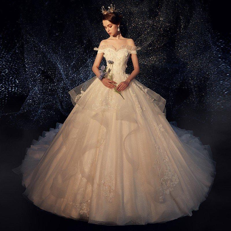 ウエディングドレス 花嫁 結婚式 韓国 大きいサイズ Aライン ウエディングドレス 花嫁 結婚式 韓国 大きいサイズ Aライン