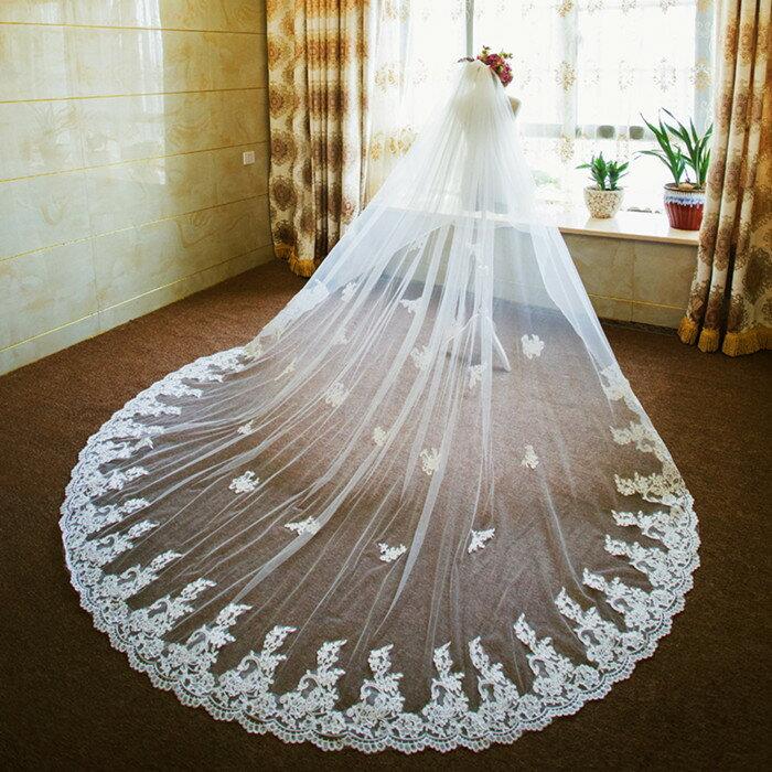 ウエディング ロングベール 結婚式 安い マリアベール ブライダル