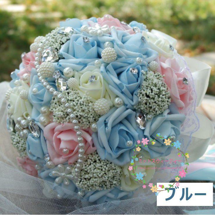 最安値挑戦 ウエディングブーケ 4点セット ジュエリー 安い 結婚式 ローズ 造花 花嫁 リストブーケ ブートニア ウェディング 挙式 ブライダル用 可愛い Wantannas Go Id
