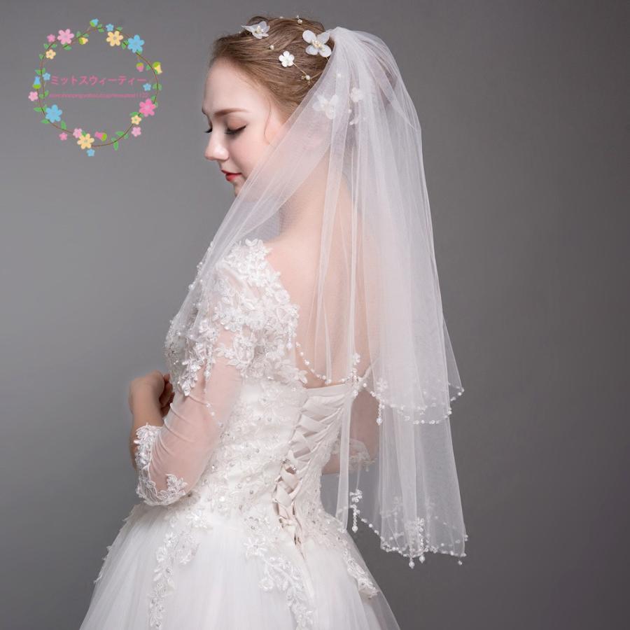 ウエディングベール 結婚式 ショートベール ミドルベール ベールアップ 