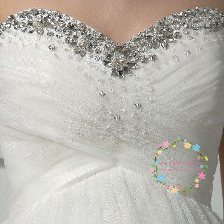 ウエディングドレス マタニティドレス エンパイア 白 安い ウェディングドレス ブライダル 花嫁 結婚式 ロングドレス 二次会 パーティードレス wedding dress_3