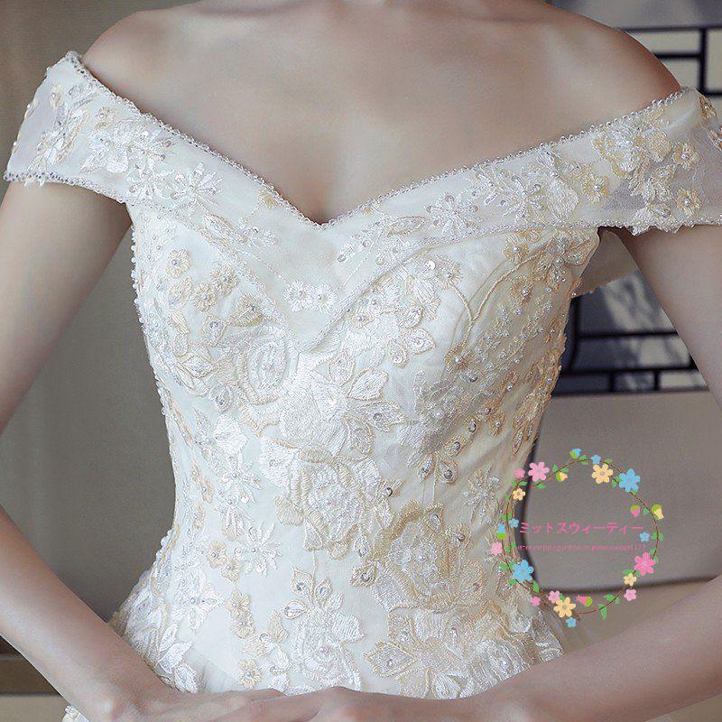 ウェディングドレス エンパイア マタニティ白 安い 半袖  結婚式 花嫁 ウエディングドレス ロングドレス 二次会 パーティードレス披露宴  wedding dressの画像