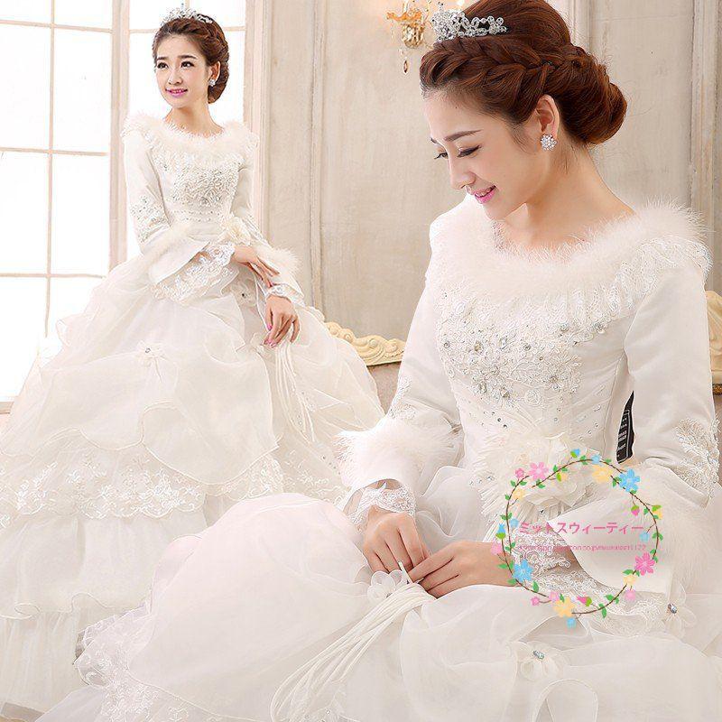 マタニティ ウエディングドレス エンパイア 花嫁 安い 長袖 白 結婚式 ブライダル ロングドレス 披露宴 ウェディングドレス 二次会 パーティードレス 秋 冬