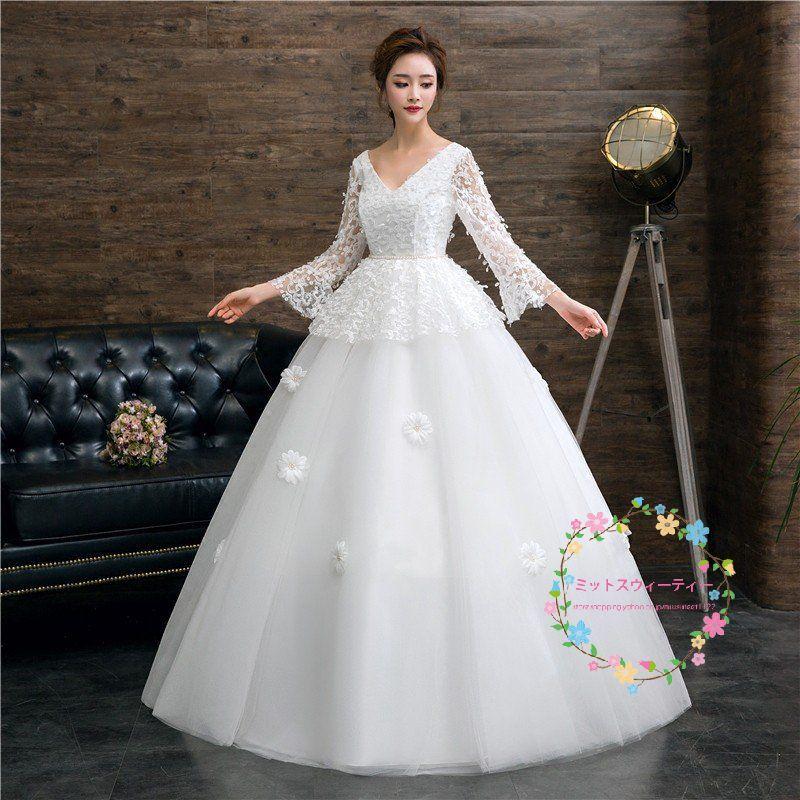 ウエディングドレス マタニティドレス エンパイアドレス 半袖 結婚式 花嫁 ロングドレス ウェディングドレス 大きいサイズ 二次会 パーティー 披露宴 発表会