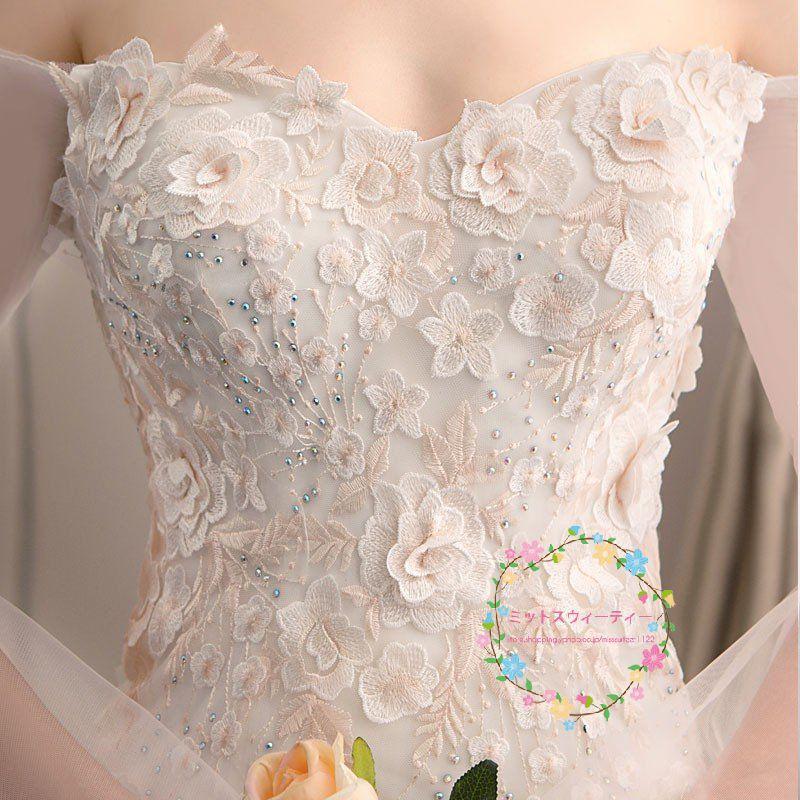 ウエディングドレス マーメイドラインドレス 白 上品 袖あり 二次会 レース 安い 花嫁 結婚式 ロングドレス ブライダル 大きいサイズ 披露宴 wedding dressの画像