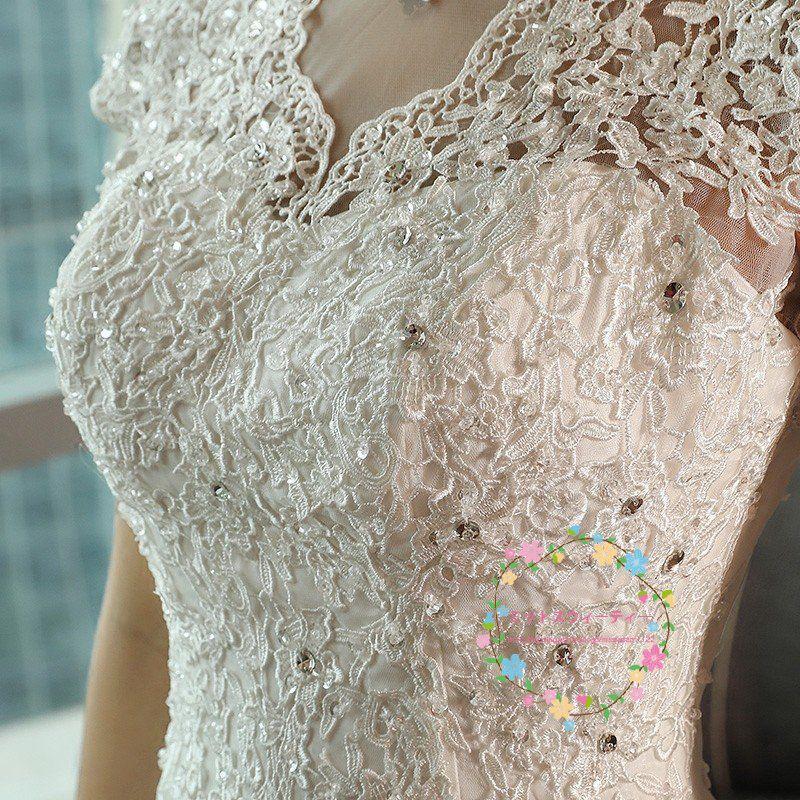 ウエディングドレス マーメイドラインドレス 白 二次会 レース 安い 花嫁 結婚式 ロングドレス ブライダル 大きいサイズ 披露宴 スタンドカラー wedding dress