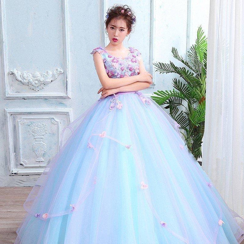 ウェディングドレス カラードレス 青 演奏会 安い パーティードレス 披露宴 二次会 ロングドレス 発表会 ステージ衣装 大きいサイズ プロムドレス 舞台ドレス Newyzhlf079 ミットスウィーティー 通販 Yahoo ショッピング