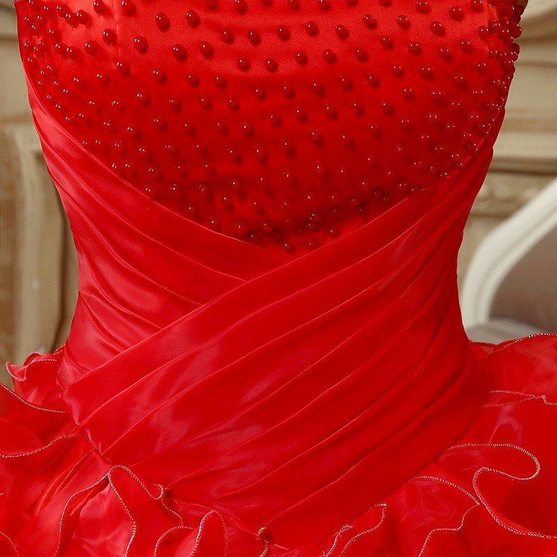 ウェディングドレス カラードレス 赤 演奏会 安い パーティードレス