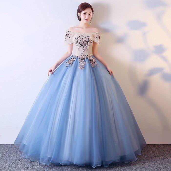 ウェディングドレス ロングドレス カラードレス 演奏会用ロングドレス 演奏会 発表会 大きいサイズ 結婚式 パーティードレス 花嫁 二次会 袖付きの画像