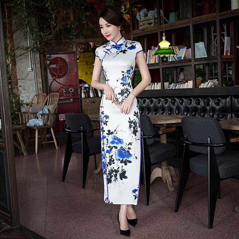 チャイナドレス ロング丈 ワンピース ドレス セクシー 人気ブランドの チャイナ服 大きサイズ 二次会 イベント パーティー 花柄 和風 春夏