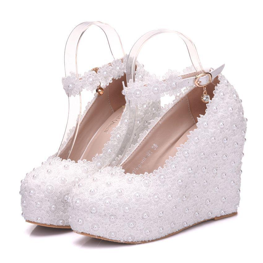 ウェディングシューズ 厚底パンプス ウェッジソール 花嫁 結婚式 