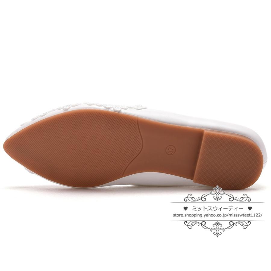 ウエディングシューズ ウェディングシューズ レディース靴 パンプス フラットシューズ 結婚式 花嫁 ブライダル 二次会 パーティー 披露宴 ホワイト 花 レース |  | 08