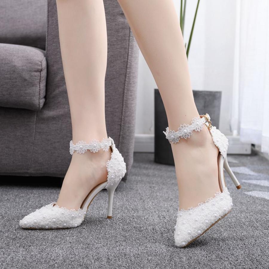 ウエディングシューズ ホワイト ピンク ブルー ウェディングシューズ ストライプ パンプス ハイヒール 結婚式 花嫁 ブライダル 二次会 パーティー ストラップ |  | 10