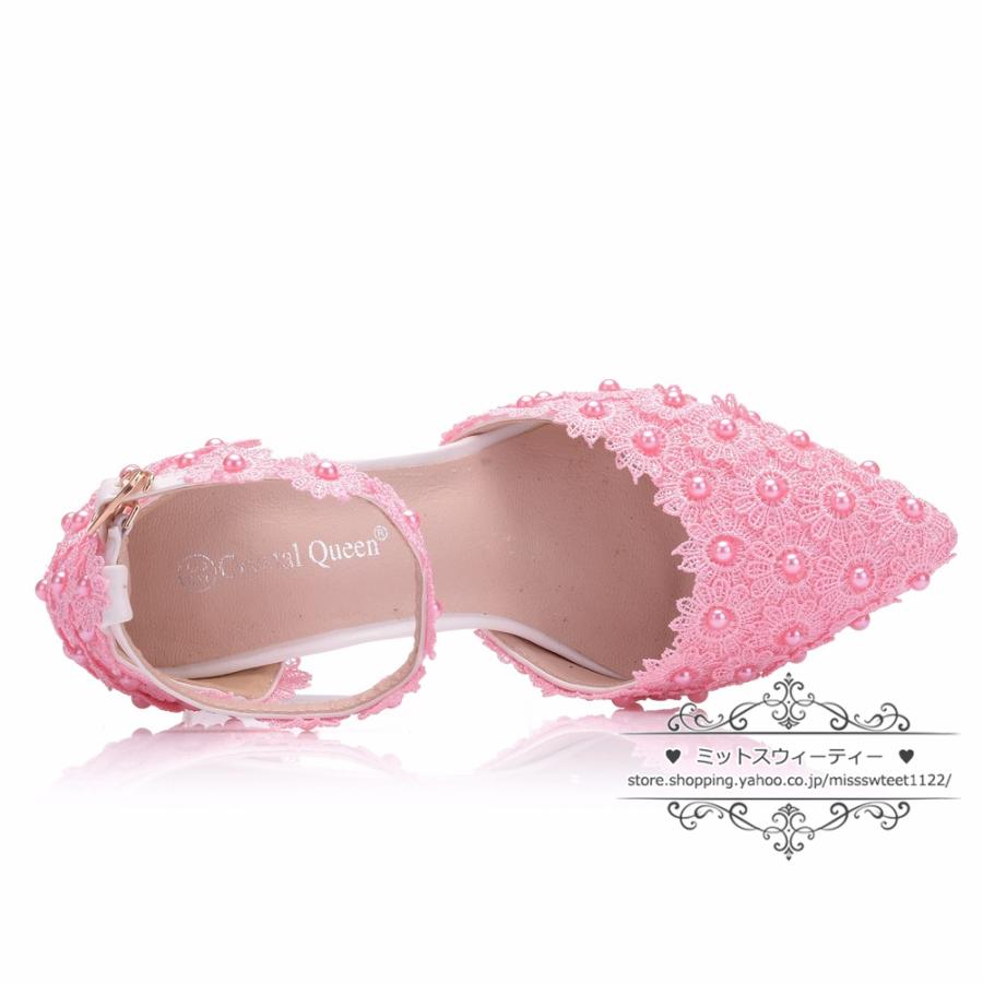 ウエディングシューズ ホワイト ピンク ブルー ウェディングシューズ ストライプ パンプス ハイヒール 結婚式 花嫁 ブライダル 二次会 パーティー ストラップ |  | 17